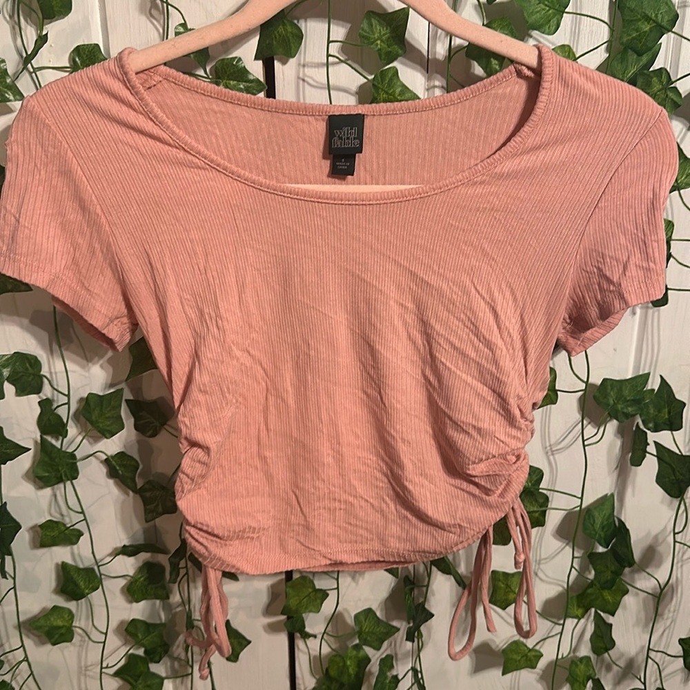 Light pink spandex crop top